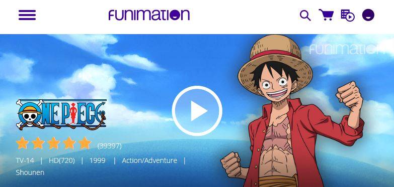 funimation one piece homepage